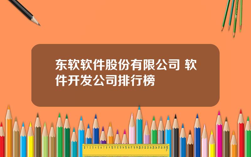 东软软件股份有限公司 软件开发公司排行榜